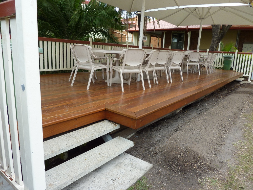 after demolition of old deck