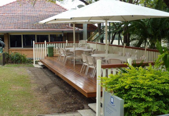 after demolition of old deck  